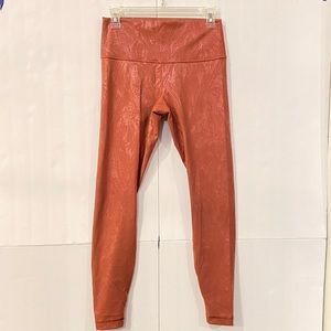Lululemon Leggings Pants Pumpkin Spice Size 8 Shiny Pattered